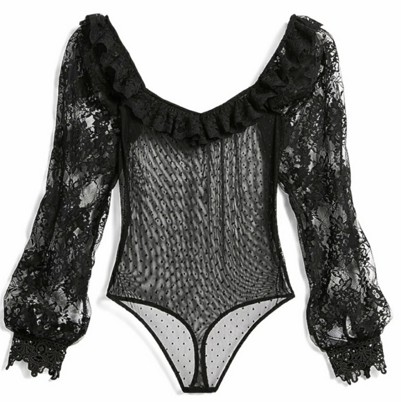 NWT Black Lace bodysuit, Express - small - Picture 2 of 3